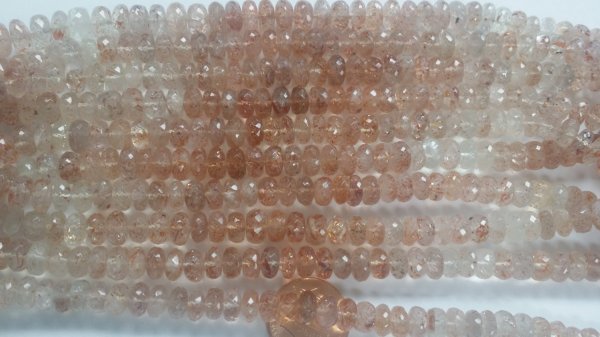 Natural Sunstone Rondelles Faceted