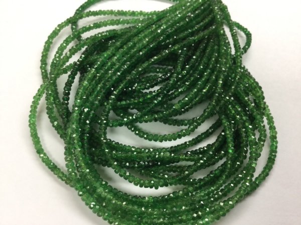 Natural Tsavorite Rondelles Faceted