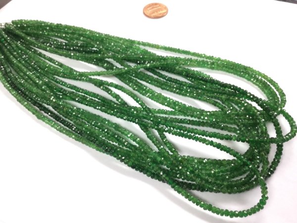 Natural Tsavorite Rondelles Faceted