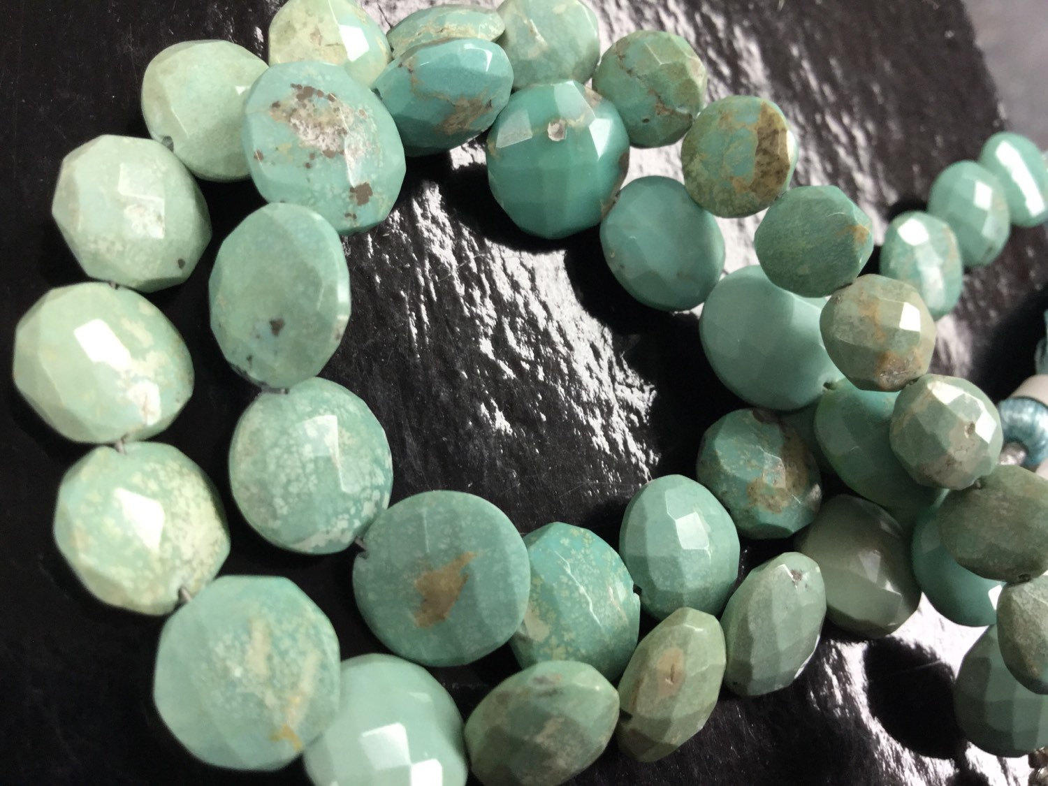 Natural Turquoise Coin Faceted