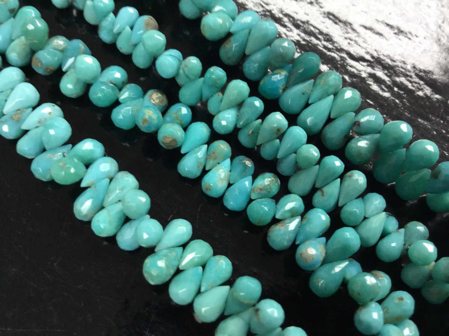 Natural Turquoise Drops Faceted
