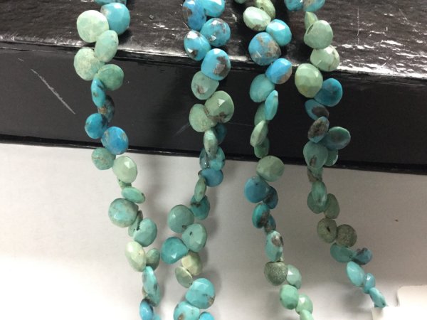 Natural Turquoise Hearts Faceted