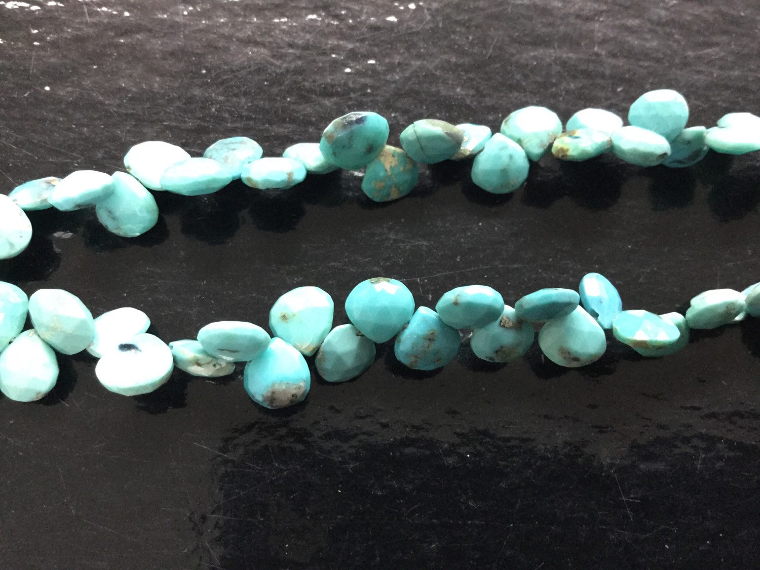 Natural Turquoise Hearts Smooth