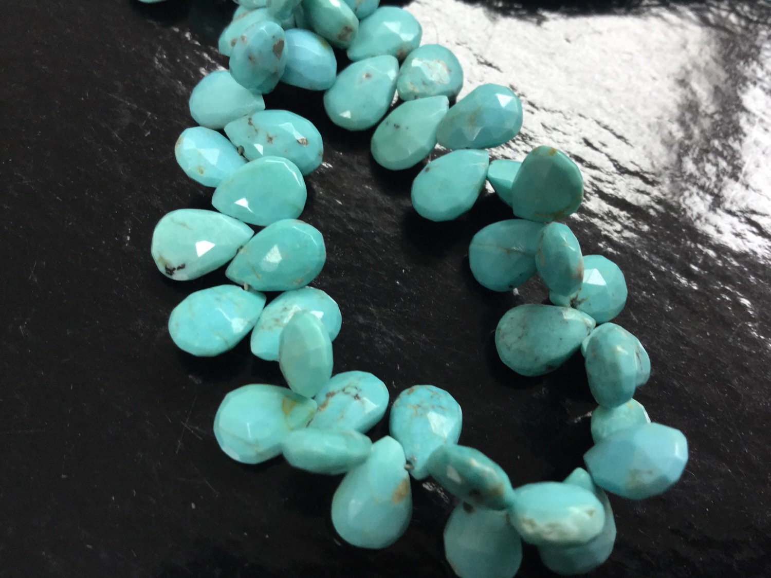 Natural Turquoise Pear Faceted