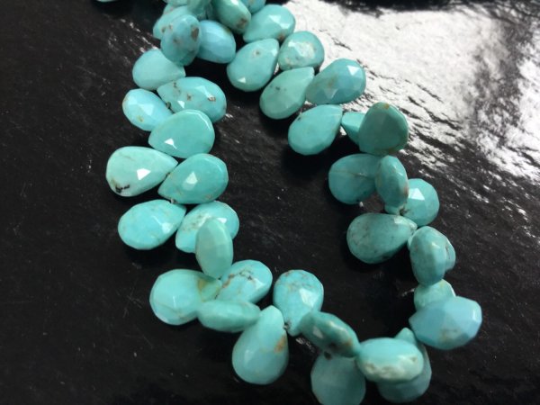 Natural Turquoise Pear Faceted