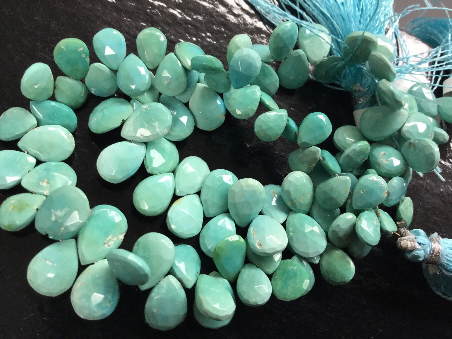 Natural Turquoise Pear Faceted