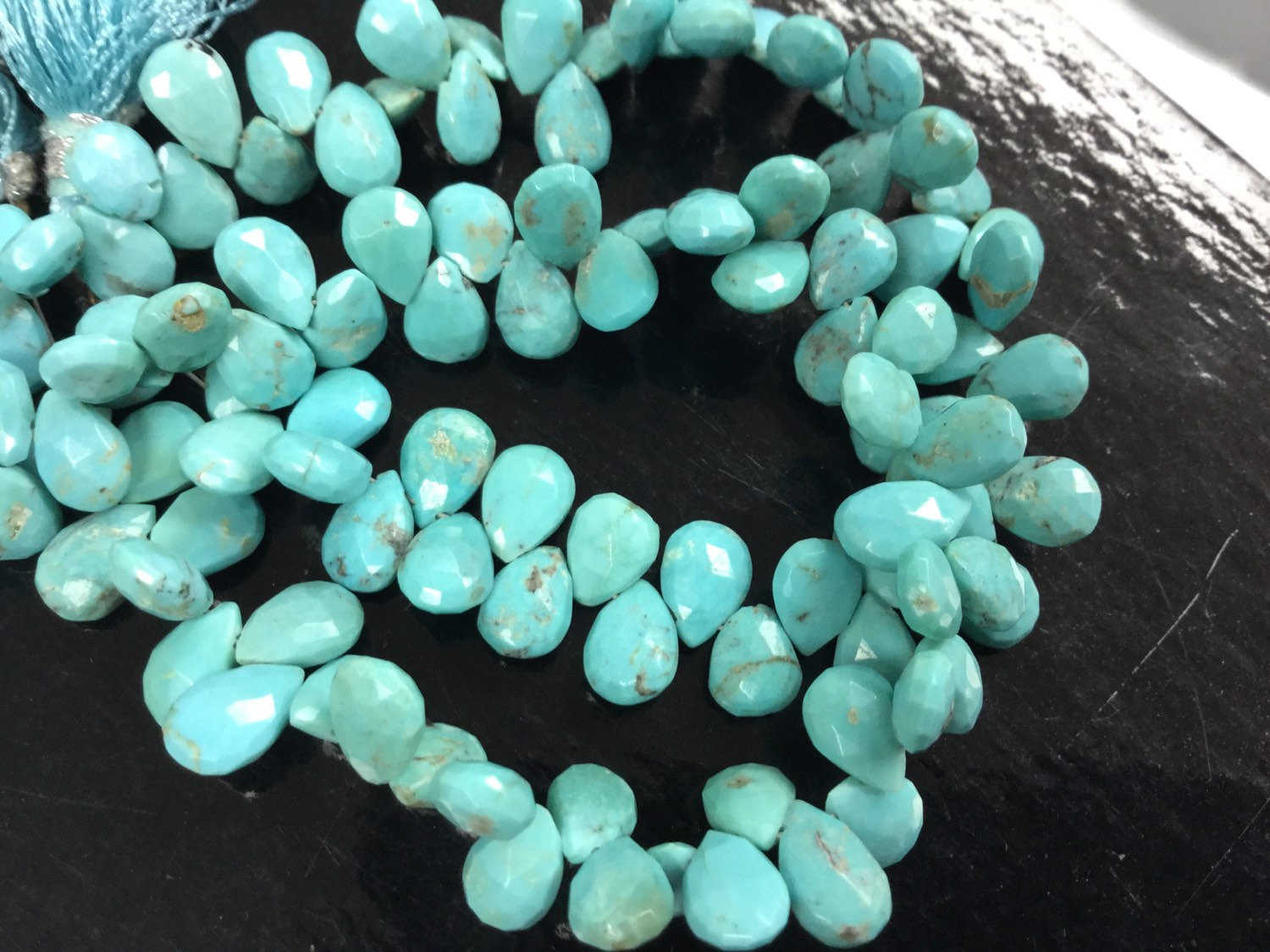 Natural Turquoise Pear Faceted
