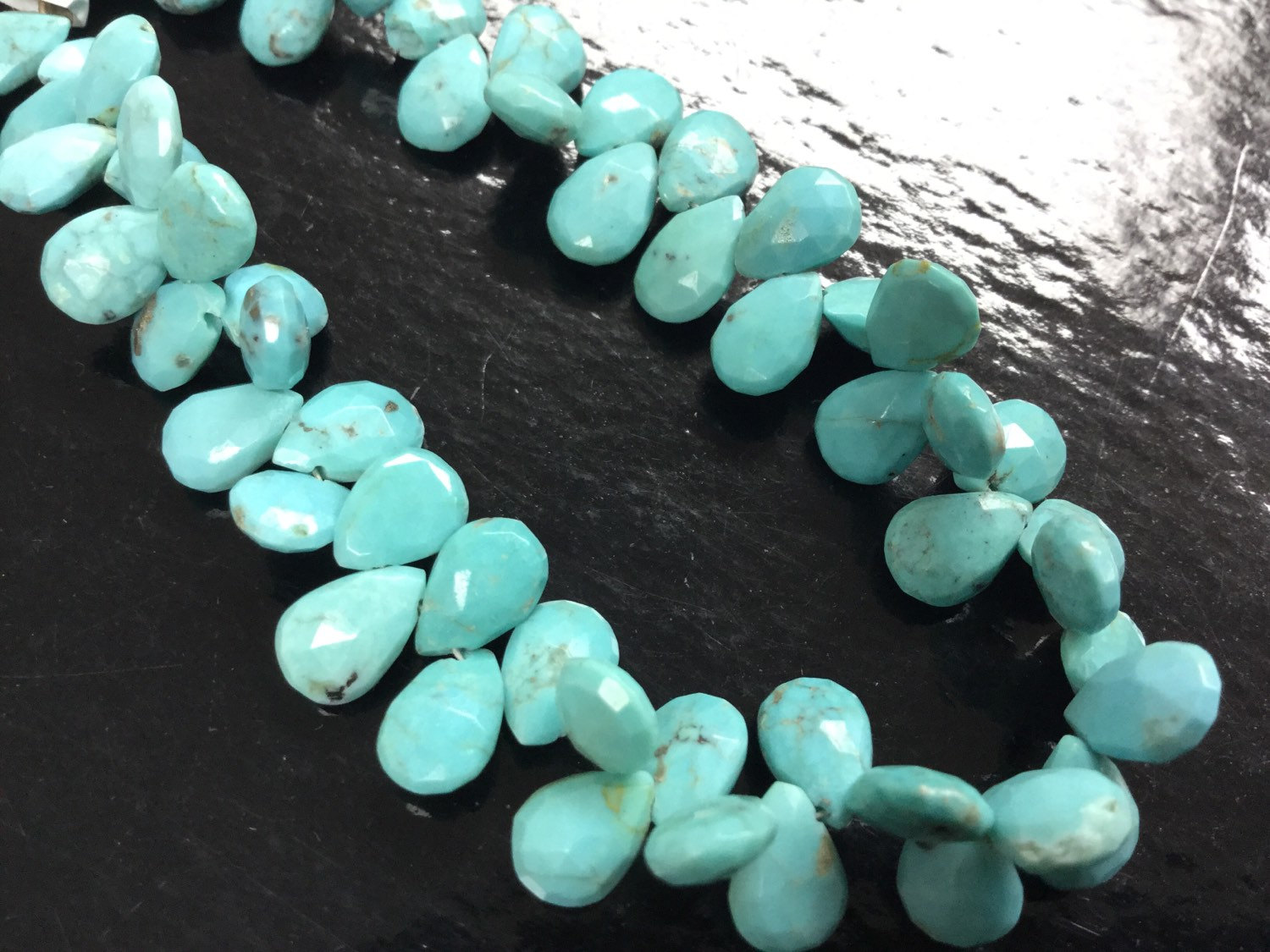 Natural Turquoise Pear Faceted
