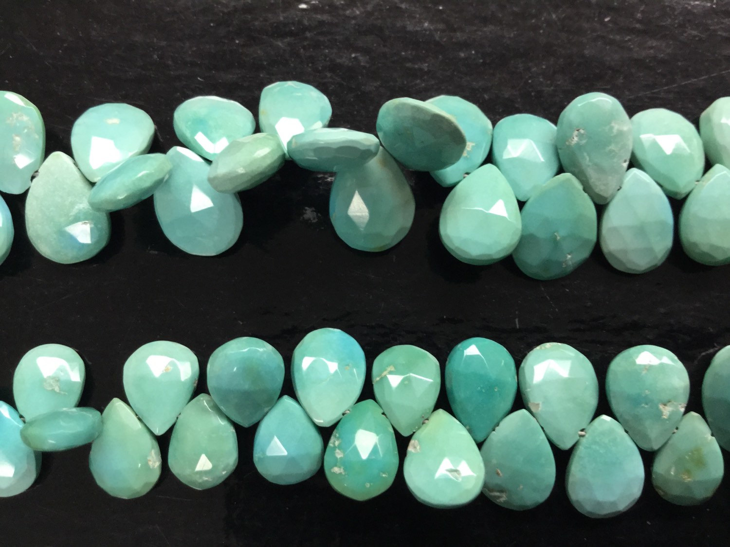 Natural Turquoise Pear Faceted