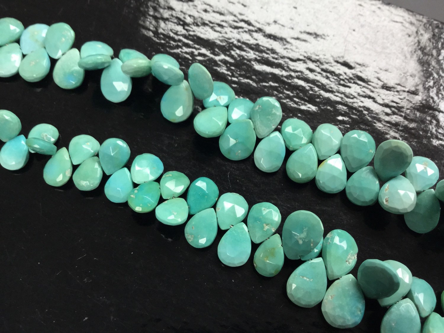 Natural Turquoise Pear Faceted