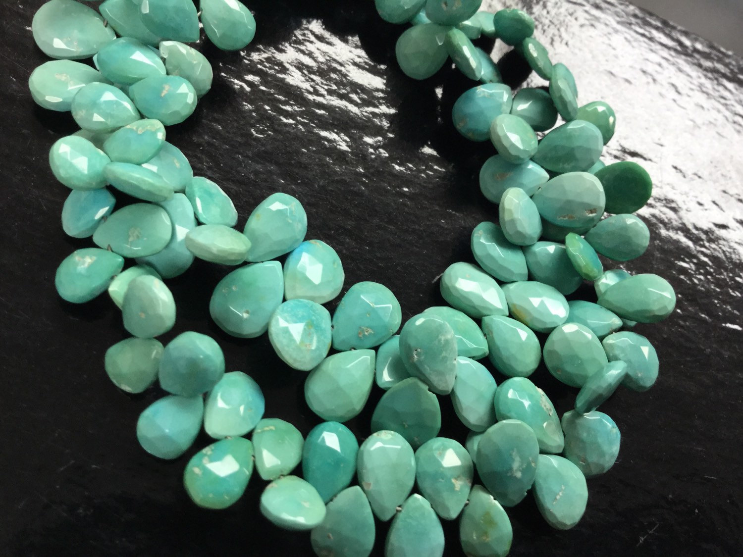 Natural Turquoise Pear Faceted
