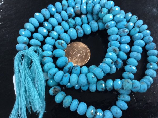 Natural Turquoise Rondelles Faceted
