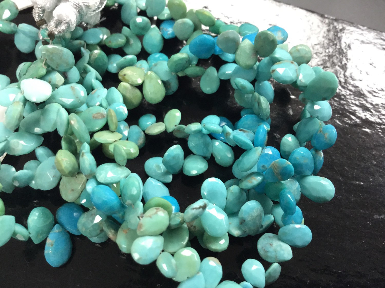 Natural Turquoise Pear Faceted