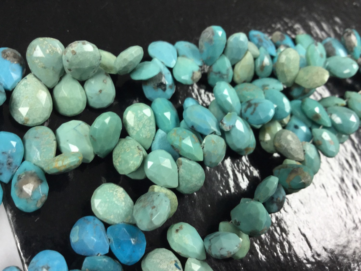 Natural Turquoise Pear Faceted