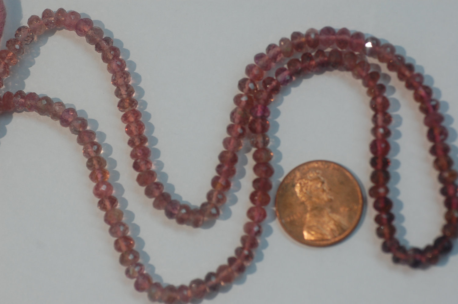 Natural Watermelon Tourmaline Rondelles Faceted
