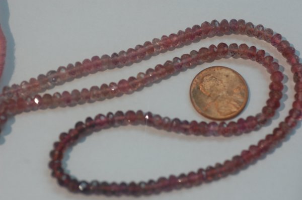 Natural Watermelon Tourmaline Rondelles Faceted