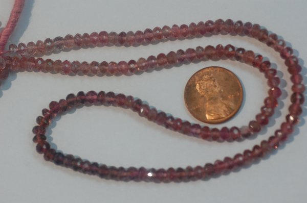 Natural Watermelon Tourmaline Rondelles Faceted