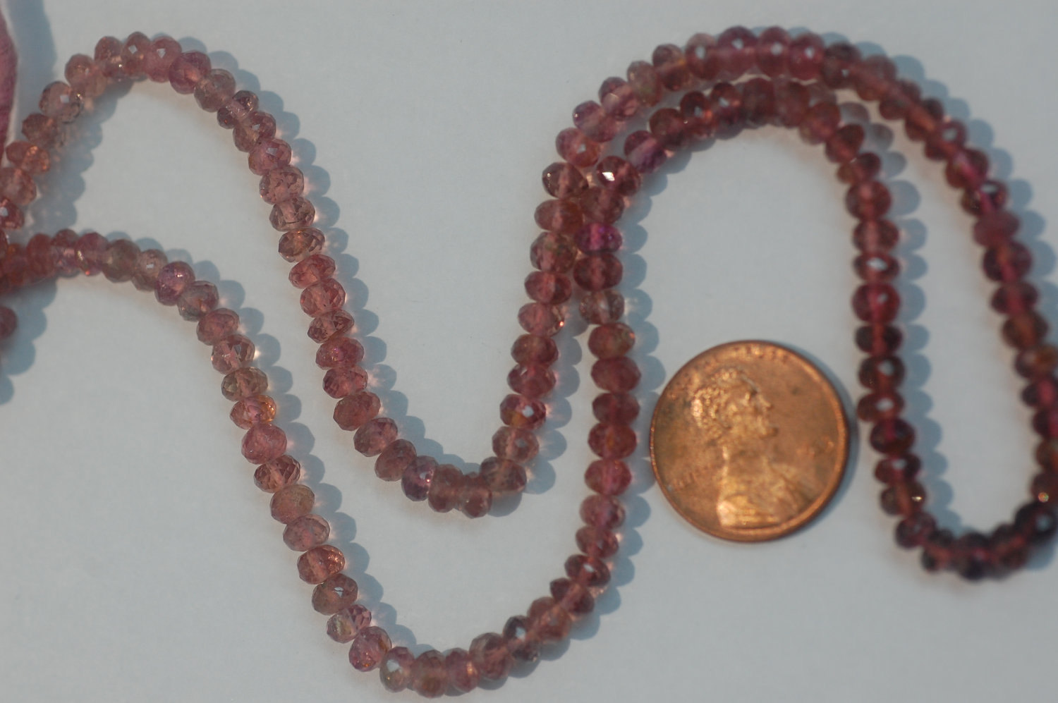 Natural Watermelon Tourmaline Rondelles Faceted