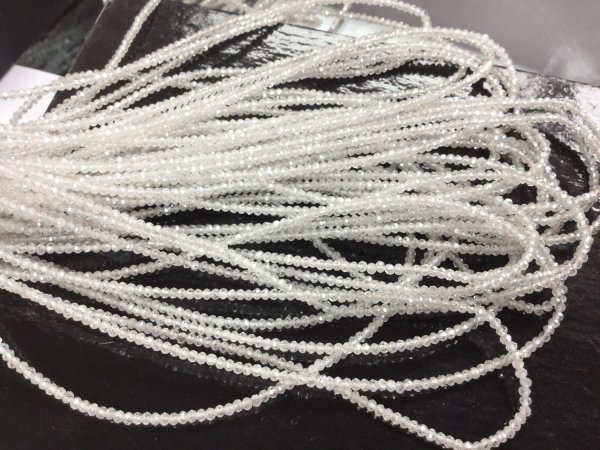 Natural White Zircon Rondelles Faceted