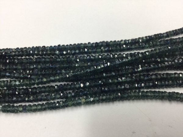 Ombre Green Sapphire Rondelles Faceted