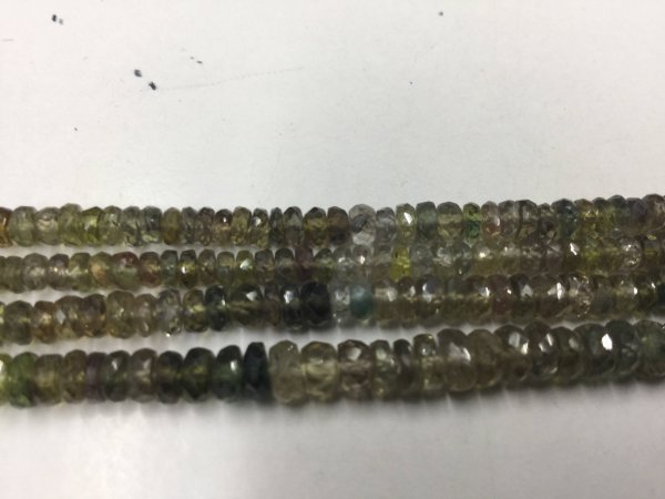 Ombre Green Shaded Sapphire Rondelles Faceted