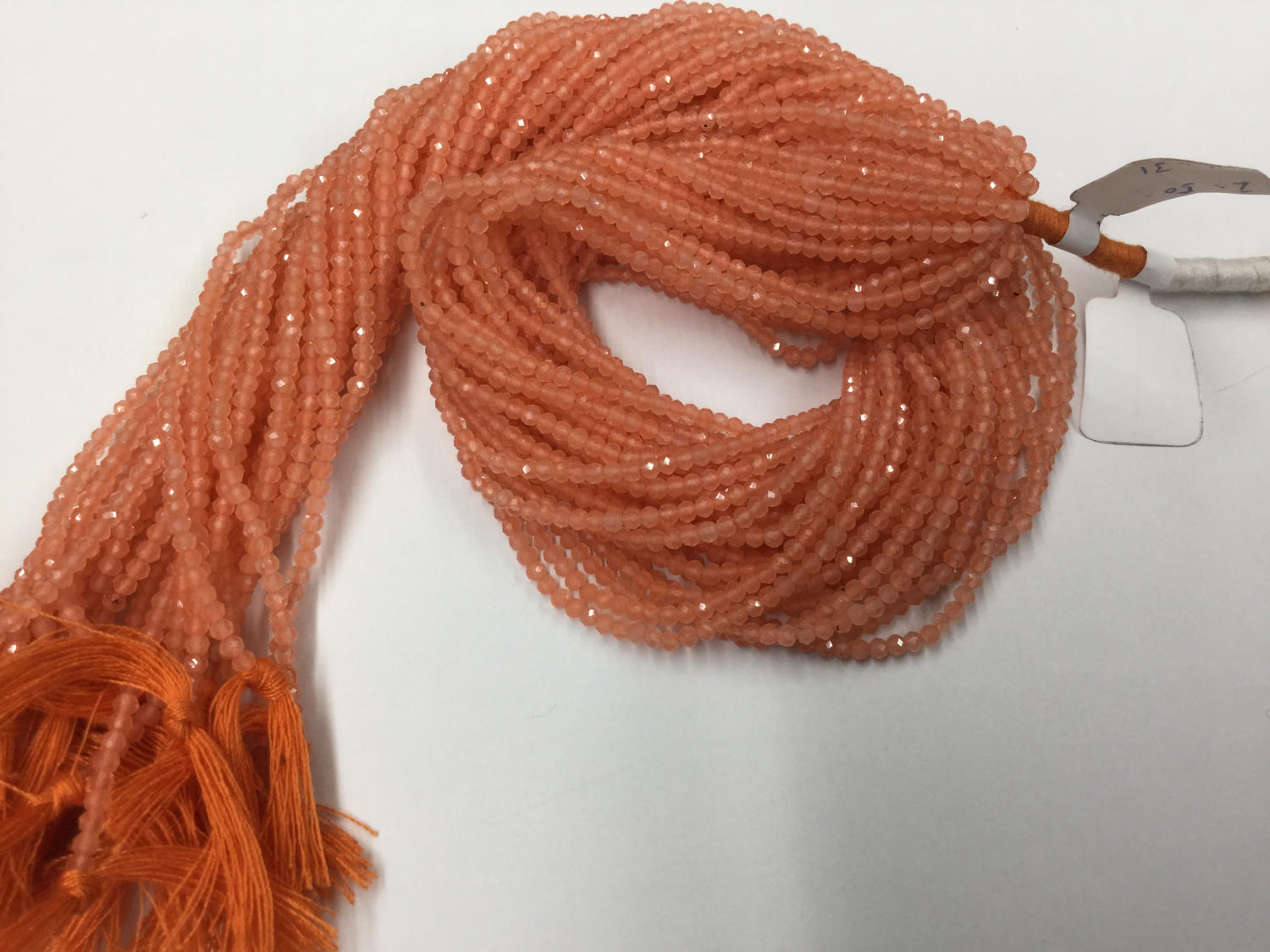 Orange Onyx Rondelles Faceted