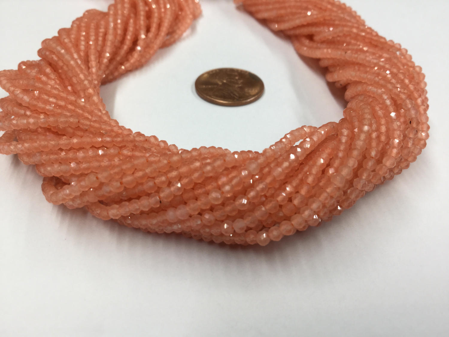 Orange Onyx Rondelles Faceted