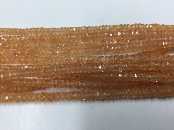 Orange Sapphire Rondelles Faceted