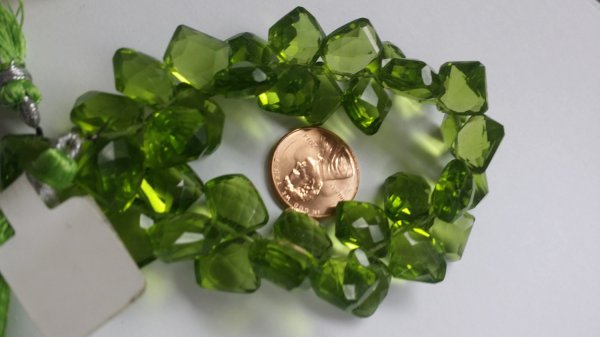 Parrot Green Funky Cut Faceted