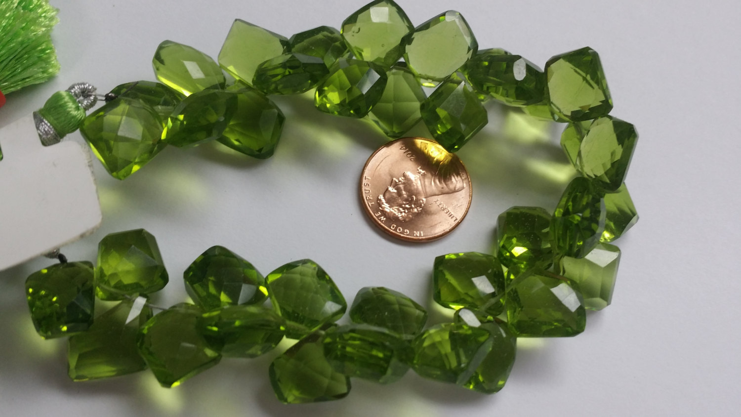 Parrot Green Funky Cut Faceted