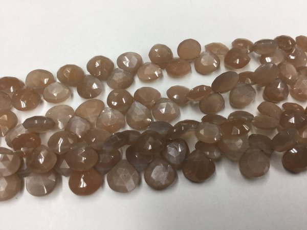 Choclate Moonstone Hearts Faceted