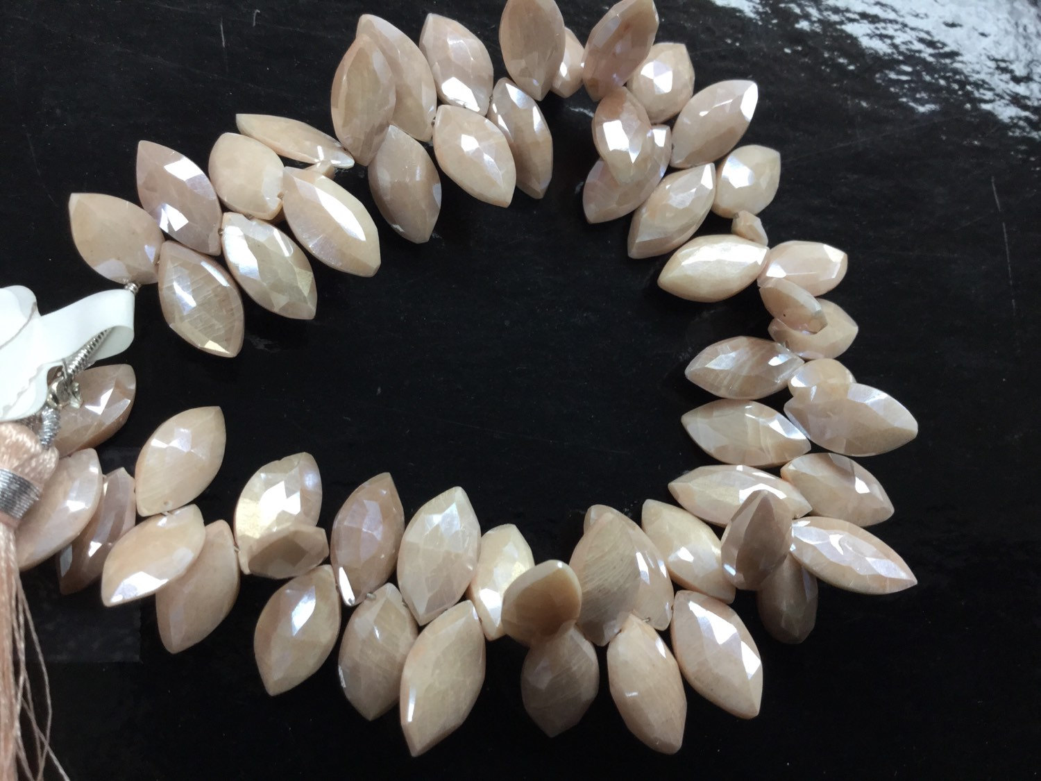 Peach Moonstone Marquise Faceted