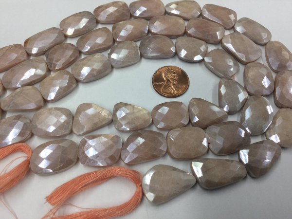 Peach Moonstone Nuggets Faceted