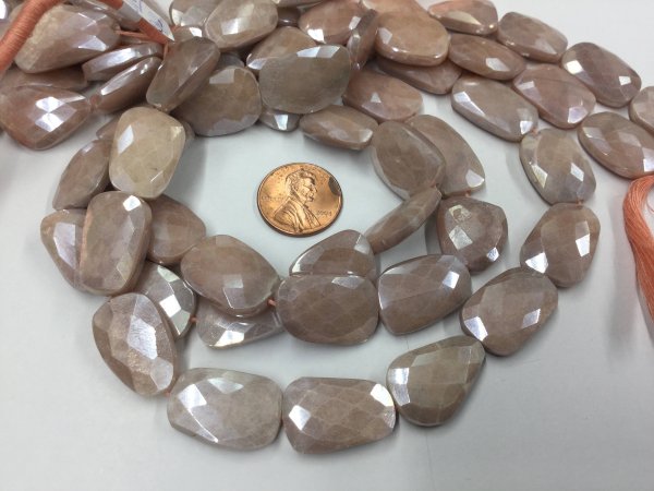 Peach Moonstone Nuggets Faceted