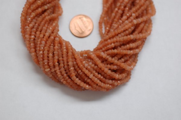 Peach Moonstone Rondelle Faceted