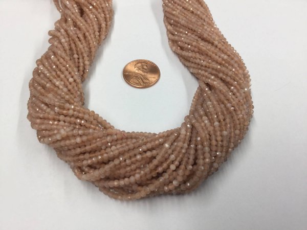 Peach Moonstone Rondelles Faceted