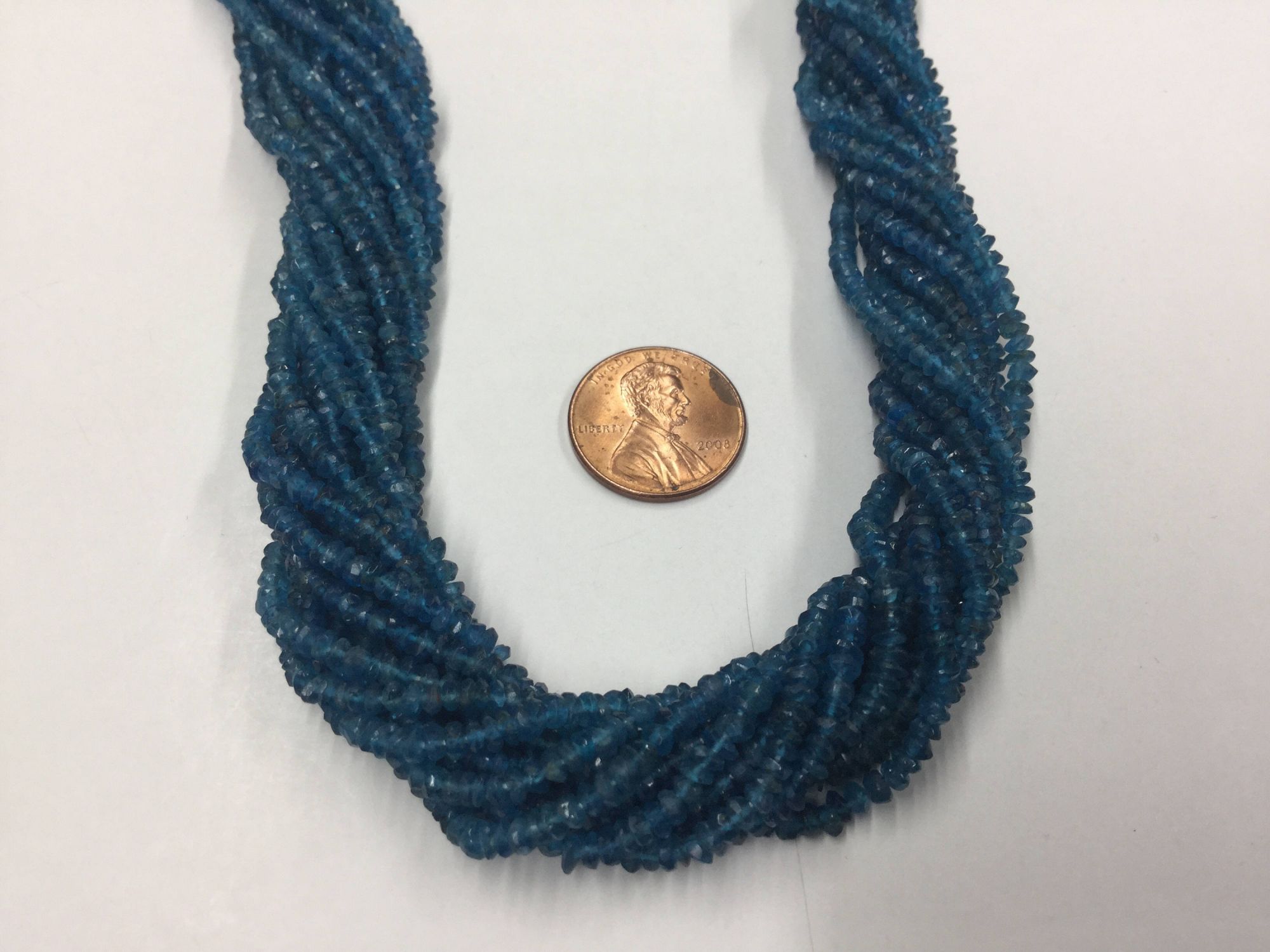Peacock Apatite Rondelles Faceted