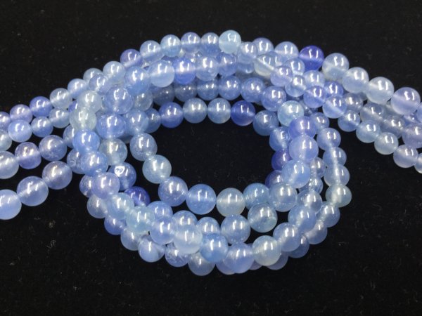 Pearl Blue Chalcedony Rounds Smooth