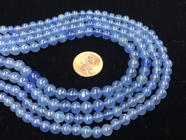 Pearl Blue Chalcedony Rounds Smooth