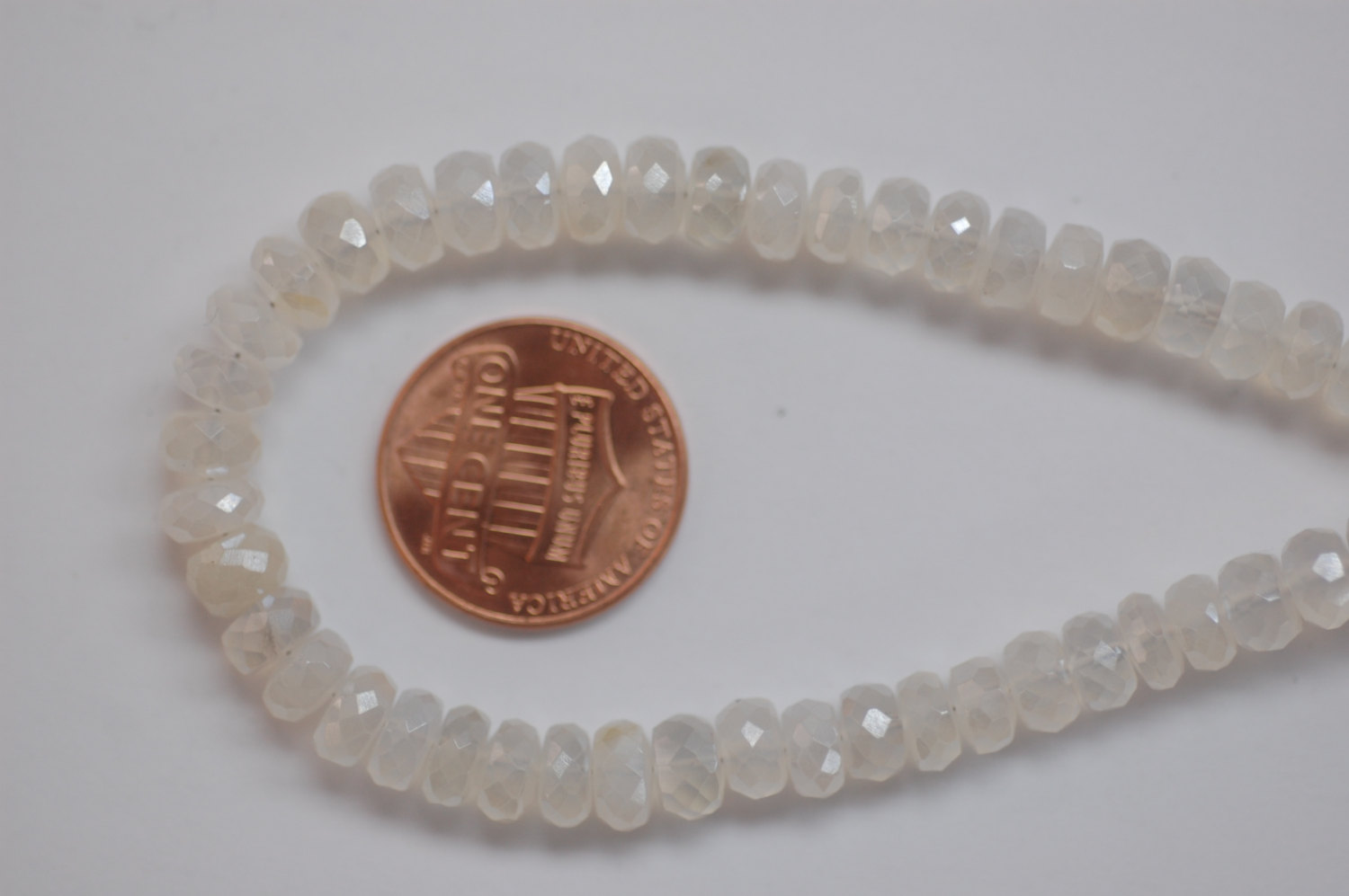 Pearl Chalcedony Rondelle Faceted