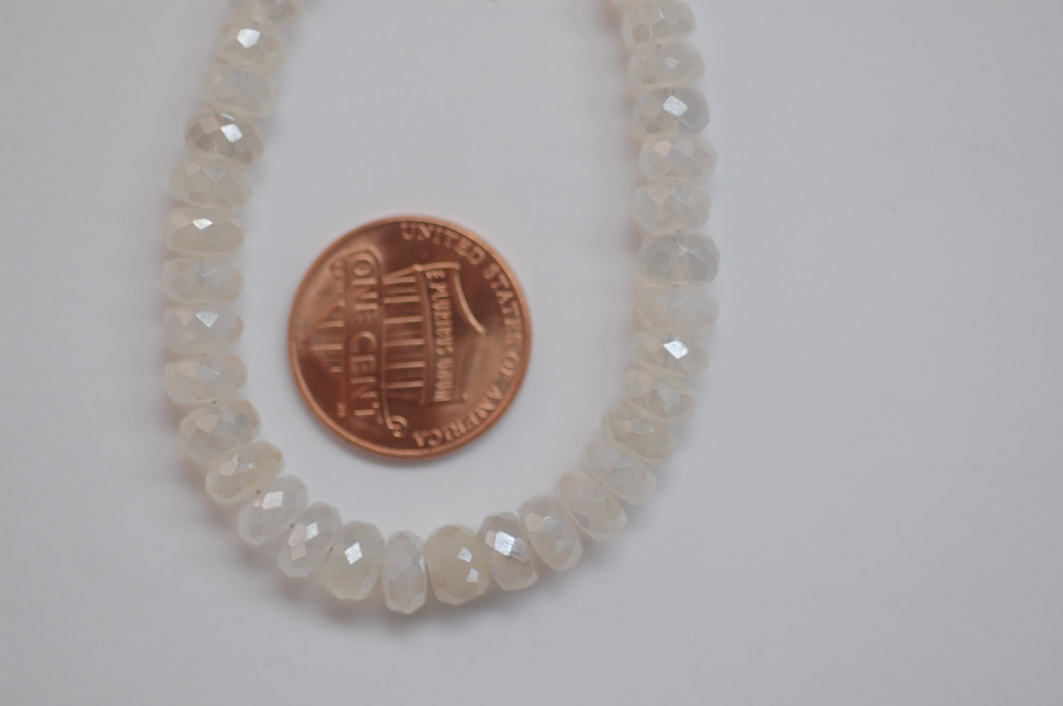 Pearl Chalcedony Rondelle Faceted