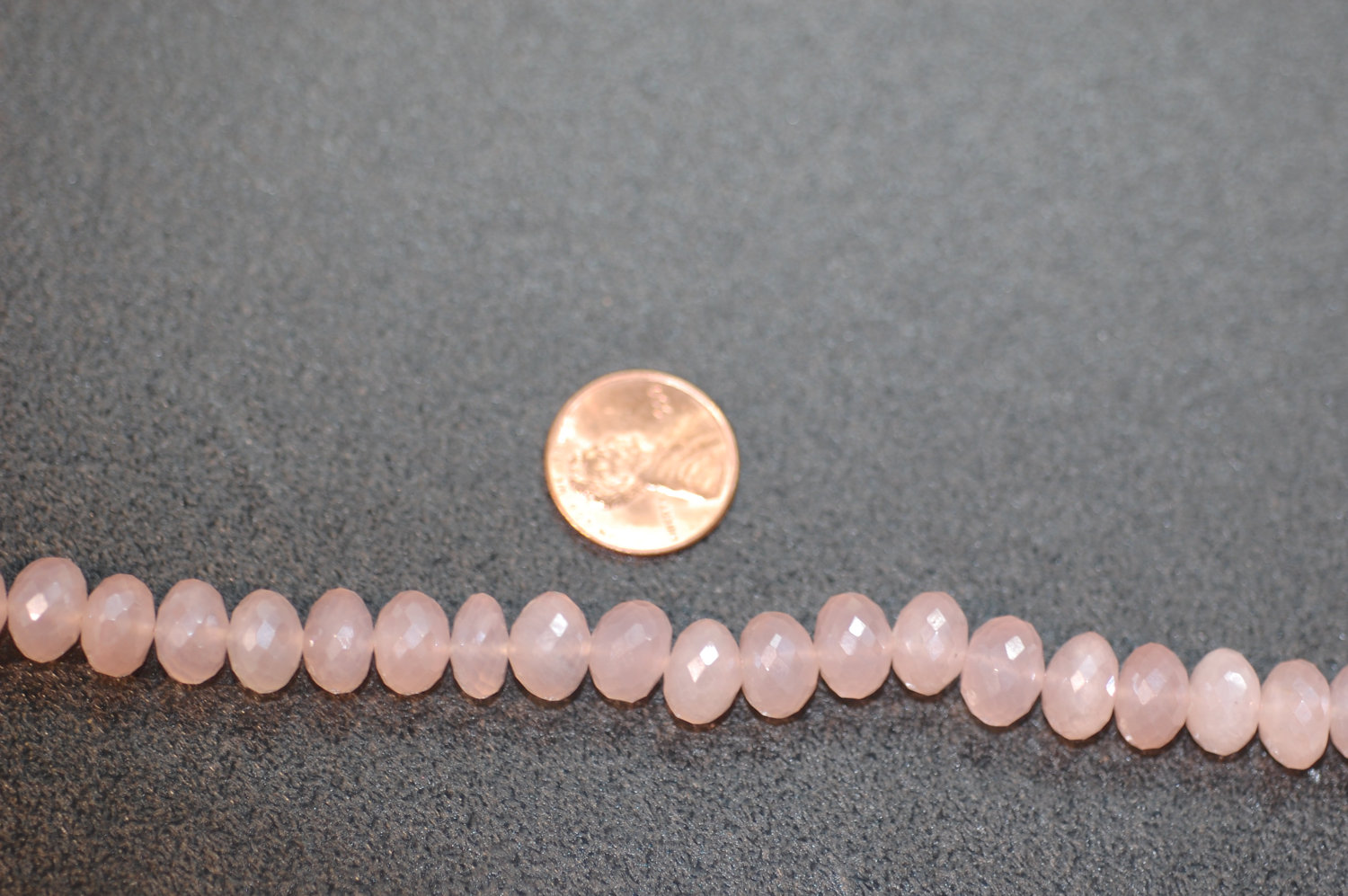 Pearl Pink Chalcedony Rondelle Faceted