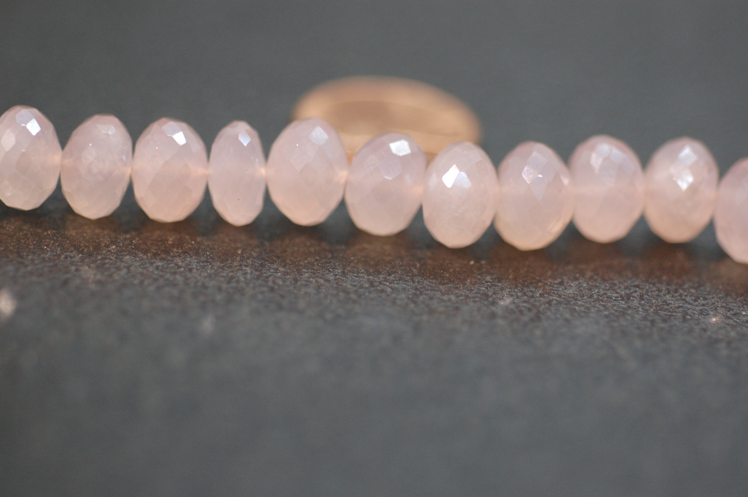 Pearl Pink Chalcedony Rondelle Faceted