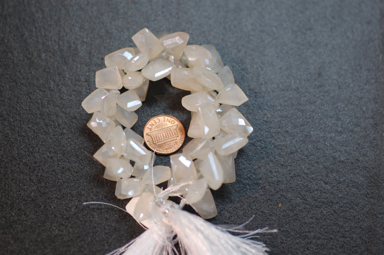 Pearl White Chalcedony Funky Cut Faceted
