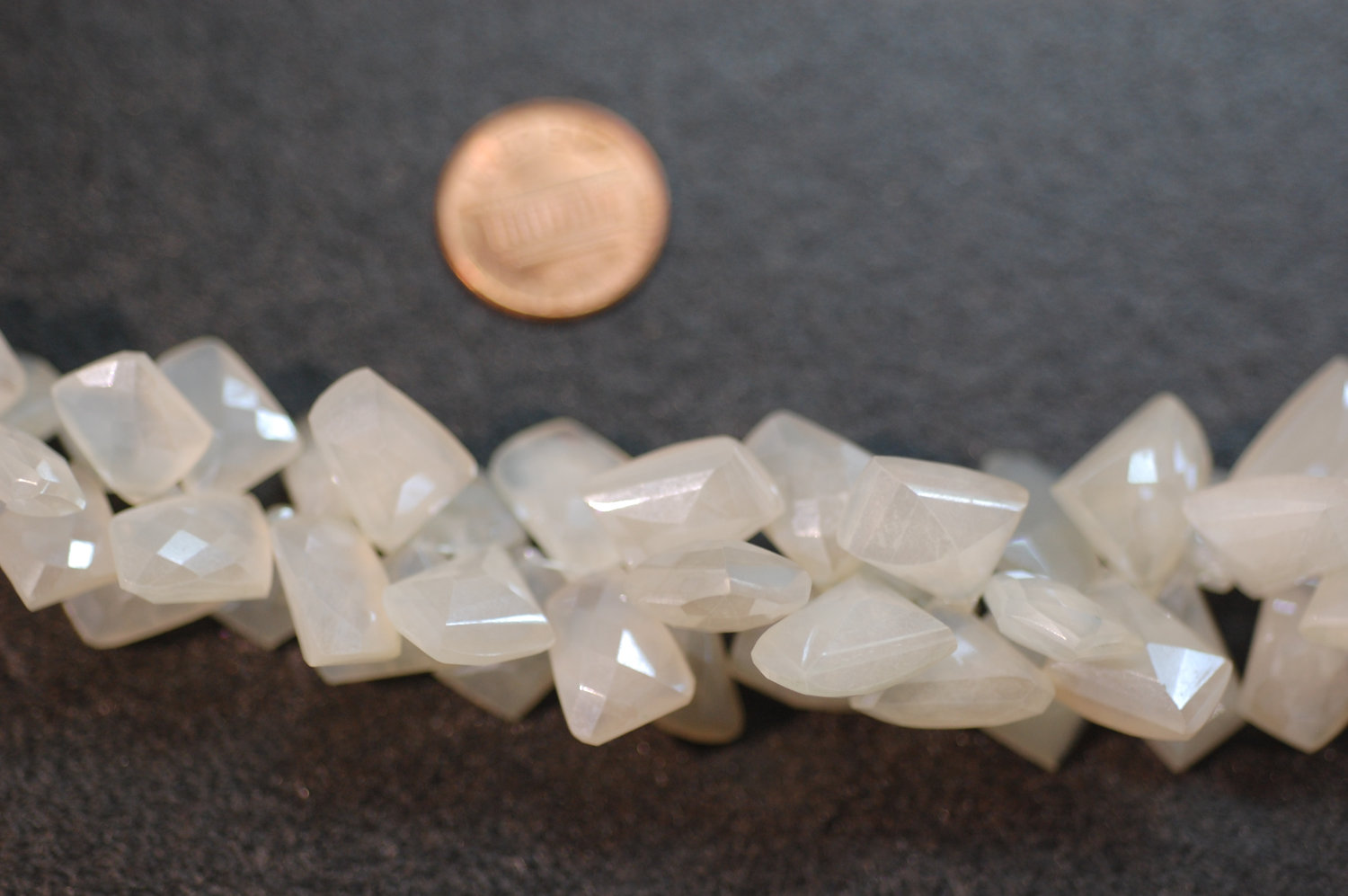 Pearl White Chalcedony Funky Cut Faceted