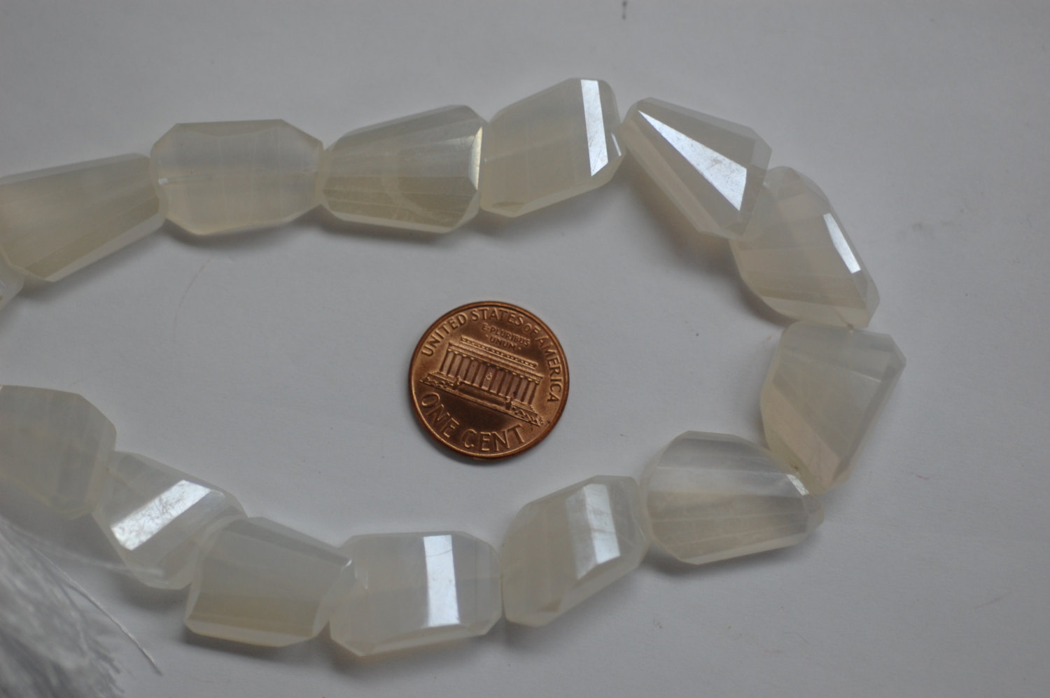 Pearl White Chalcedony Nuggets Faceted