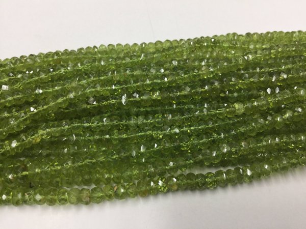 Peridot Rondelles Faceted