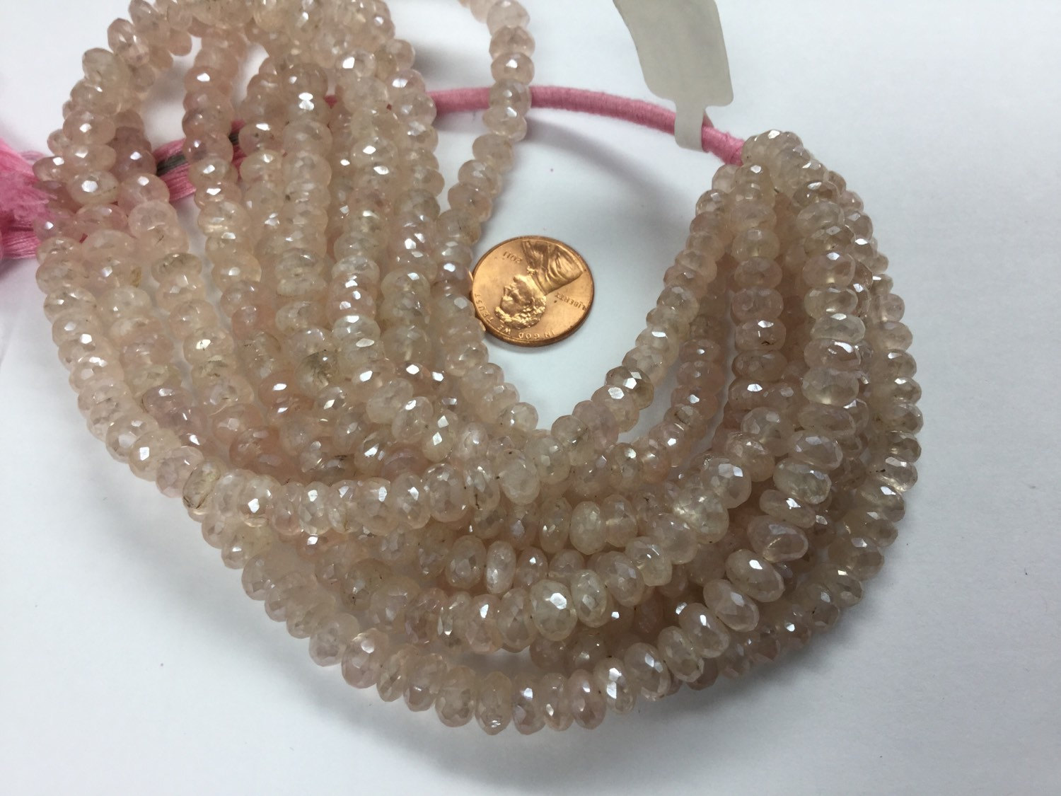 Pink Amethyst Coated Rondelles Faceted