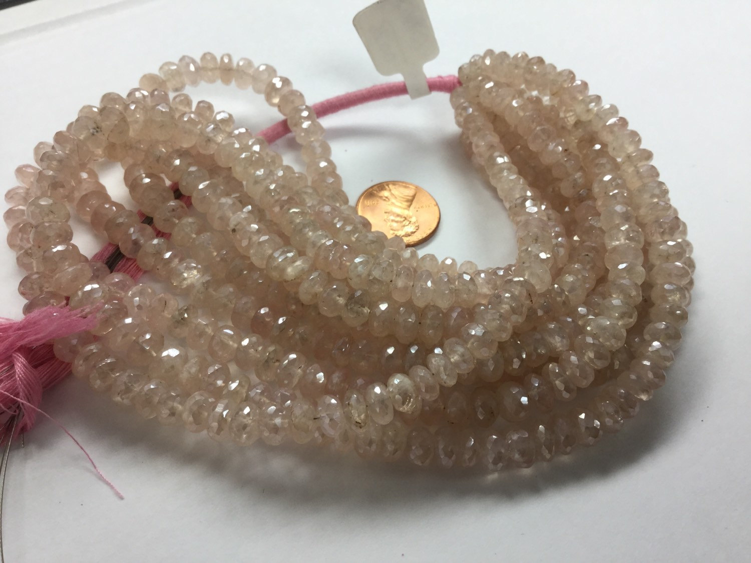 Pink Amethyst Coated Rondelles Faceted