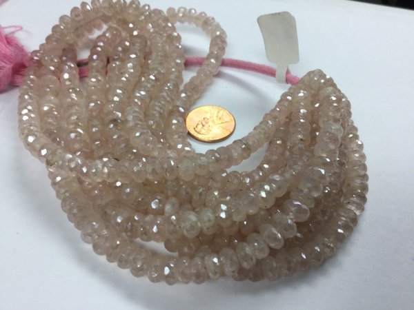 Pink Amethyst Coated Rondelles Faceted